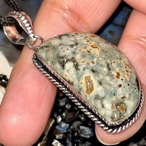 Cellular Ocean Jasper Pendant 2”